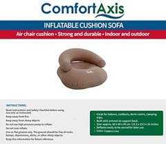 Comfort Axis Indoor/Outdoor Inflatable Lounge Chair, Perfect for Kids Rooms