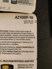8-Pack Lot of (112) Energizer Size 10 Hearing Aid Batteries AZ10DP-16