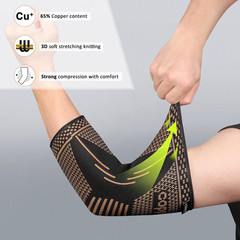Copper Elbow Brace Compression Sleeves for Pain Relief Men & Women, Arm Support