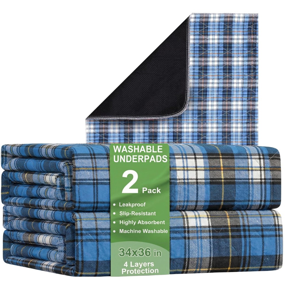 Bed Pads Washable Waterproof, Incontinence Bed Pads for Women and Men, Reusab…