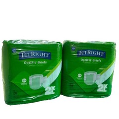 40 Count Medline FitRight OptiFit Extra Briefs Size 2XL (2×20 Count 60-70 Inches