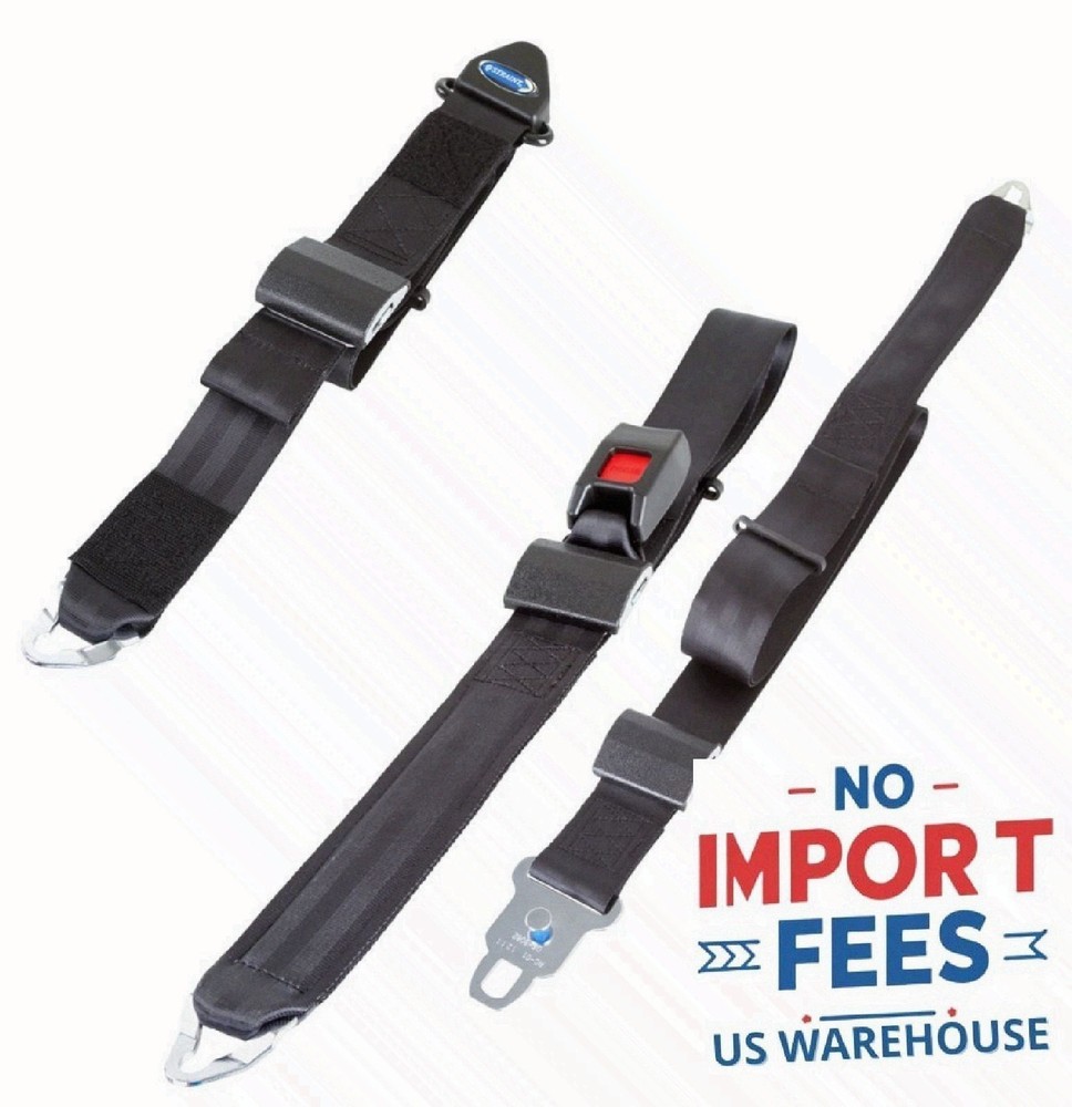 Q’STRAINT Q8-6325-A Lap Shoulder Belt Wheelchair Tie-Down System Restraint Black