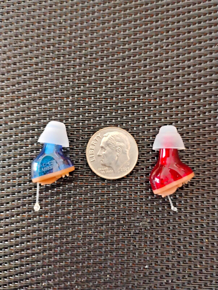PAIR MINI canal HEARING AMPLIFIER LEFT/RIGHT EAR 3 PROGRAMS 6 channels