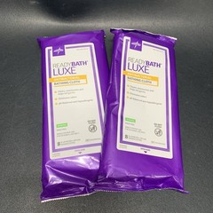 Ready Bath Luxe Antibacterial Rinse Free Bathing Cloth Scented 2 Packs Lot.