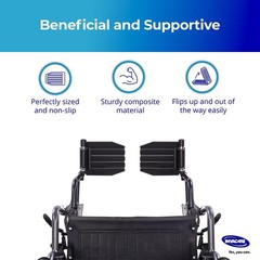 Adjustable Swing-Away Wheelchair Footrest with Flip-Up Composite Footplate