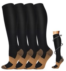 3 Pairs Copper Compression Socks 20-30mmHg Miracle Support Mens Womens (S~XXL)