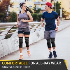 CAMBIVO 2 Pack Knee Brace, Compression Sleeve Support for Small, Black