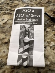 ASO 264035 XXS ANKLE STABILIZER LACE UP BRACE W/ STAYS BLACK New!