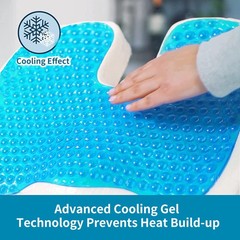 Cooling Gel Seat Cushion for Long Sitting – Memory Foam Chair Pillow for Scia…