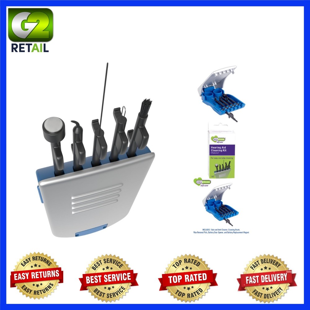Portable 5-in-1 Hearing Aid Maintenance Kit: Easy, Black, BPA-Free Tools