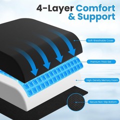 Maintain Comfort with High-Density Cooling Gel Cushion for Extended Sitting