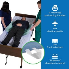 34″ x 52″ Positioning Bed Pad with Handles – Waterproof Reusable Protector