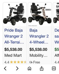 Pride Baja Wrangler 4-Wheel Deluxe Electric Scooter