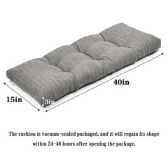 baibu 40 Inch Classic Solid Color Bench 40x15x3 (Pack of 1), Grey