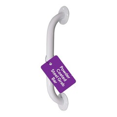 White 16 Inch Grab Bars for Bathtubs and Showers – Powder Coated Steel Bathroom