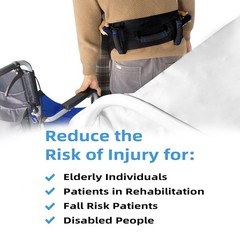 Gait Belt Transfer for Seniors, Gate Elderly 5 handles, Black