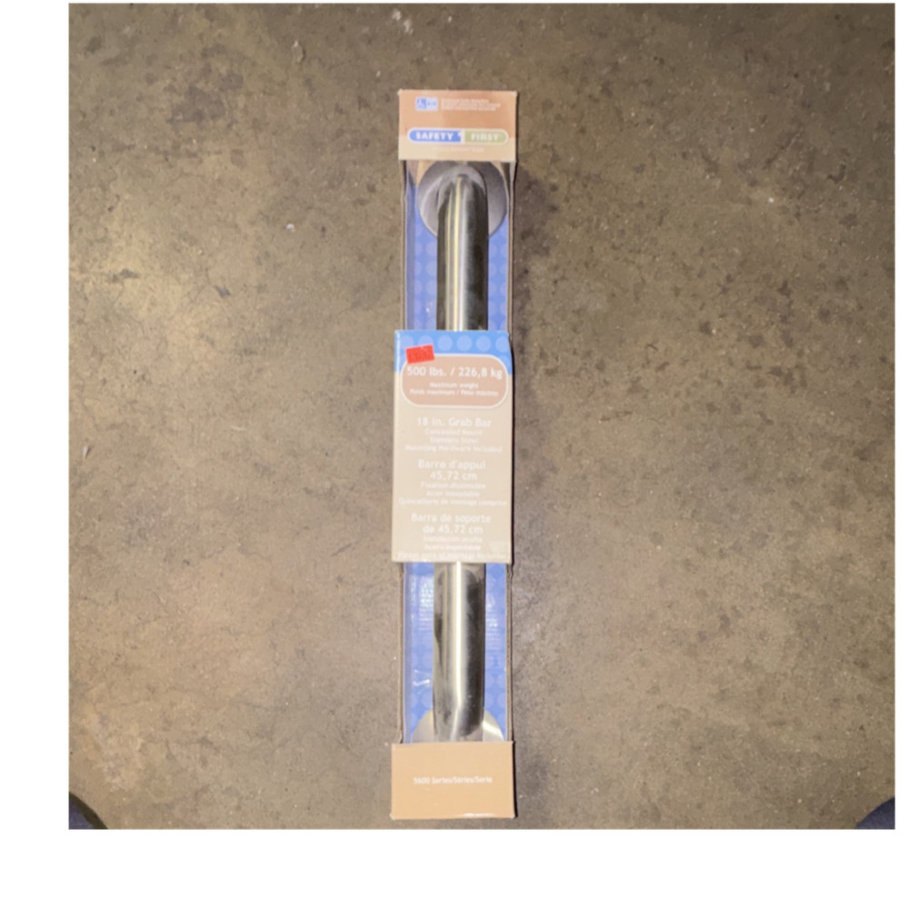 Safety First 18 in Stainless Steel Corrosion Resistant Grab Bar 500 lb Capacity