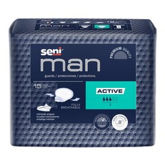 Seni Man Active Guards, for Men, Moderate Absorbency, 8 x 9 x 10 in, 15 ct