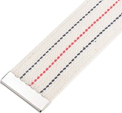 Secure Metal Buckle Gait Belt – 60in, Beige Striped Transfer Aid for Caregivers
