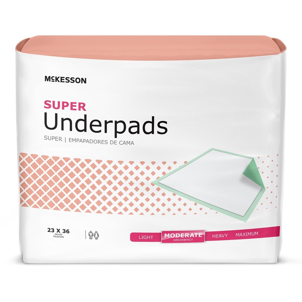 McKesson Super Incontinence Pads (Underpads), Case of 120 – UPMD2336v120