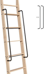 Ladder Handrail, Heavy Duty Carbon Steel Safety Grab Bar, Black Powder Coated, 5