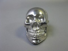 Brass Silver Finish Vintage Brass Skull Head Handle for Wooden Walking Cane gift