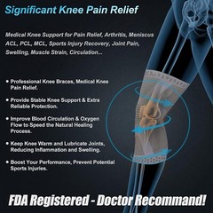 NEW ~ NEENCA Knee Brace Professional Knee Support Light Color Beige/Gold Sz L