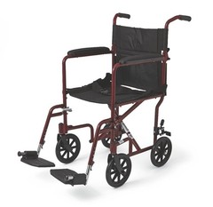Bariatric Transport Wheelchair 19in Lightweight Red