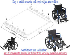 Blue Streak Wheelchair 20 Inch Seat Replacement, 20X16 Inch Nylon Upholstery wit