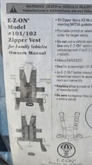 Ez-On 101 102 Fully Adjustable EZ-ON Vest for Passenger