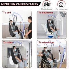 EZ Assistive Large Patient Lift Sling 500lb Divided Leg Transfer Black