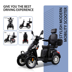 800W Heavy Duty Mobility Scooter 4-Wheel 31 Miles Fit For Senior 500lbs Capacity