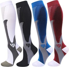 Durable Compression Socks with Shock Absorption Effect – Black+Blue+White+Red