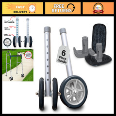 Heavy Duty 5″ Walker Wheel Kit with Universal Ski Glides for Bariatric Support