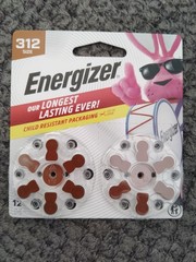 *60 Count* Lot of 5 12-packs ENERGIZER 312 1.45V Hearing Aid Battery Exp 8/2029