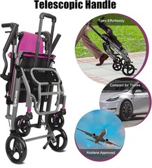 Lightweight Transport Wheelchair Foldable Travel Chair 19.4lb