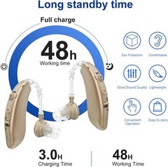 1 Pair Of Digital Hearing Aid Severe Loss Rechargeable Invisible BTE Ear Aids