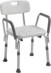 Drive Medical Shower Chair with Back & Arms Adjustable Height Bath Seat
