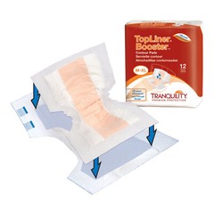 Tranquility Topliner Booster Pad Contour 21.5“ Length Heavy Absorbency, 24 Pack