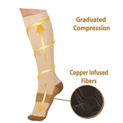 2-6 Pairs Women Men Copper Compression Socks Calf Leg Foot Support Stockings