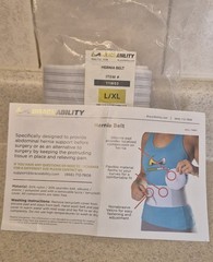 BraceAbility Abdominal Hernia Support Belt / Wrap L/XL Large Wth Silicone Pad