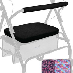 Vive Rollator Walker Seat and Backrest Covers – Removable Washable Black