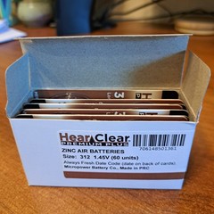 HearClear Size 312 Zinc Air 1.45V Hearing Aid Batteries Lot Of 10 6-Packs (60)