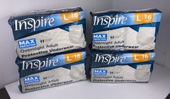Inspire Overnight Incontinence Underwear Men Women, Adult Diapers Large 64 Count