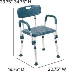 HERCULES Series 300 Lb. Capacity Adjustable Navy Bath & Shower Chair with Quick