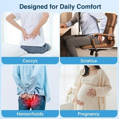 Donut Pillow for Tailbone Pain, Hemorrhoids – Cooling Gel Memory Foam Chair Seat