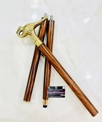 Antique Handle Hercule Poirot Swan Style Brass Walking Stick