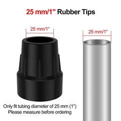 Rubber Cane Tips 1″ (4 X 25Mm), Heavy Duty End Stoppers for Walking Cane, 1 Inch