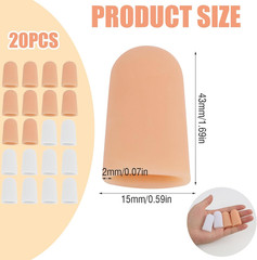 20 Pcs Gel Finger Cots Protector, Silicone Finger Protector Sleeve Support, W…