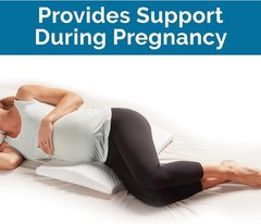 Lumbar Support Pillow for Bed – Medium-Soft Memory Foam, Back & Leg Pain Relief